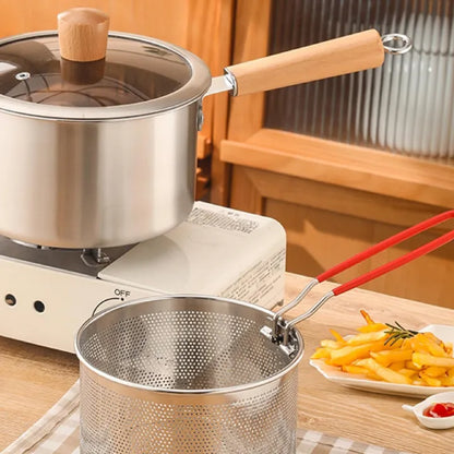 Stainless Steel Milk Pot with Strainer Basket – 20cm