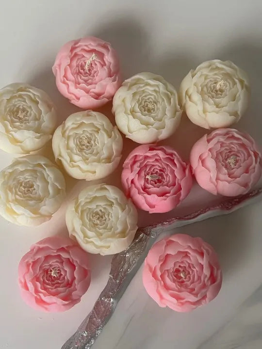 Peony Flower Scented Floating Candle Set – 4 pieces