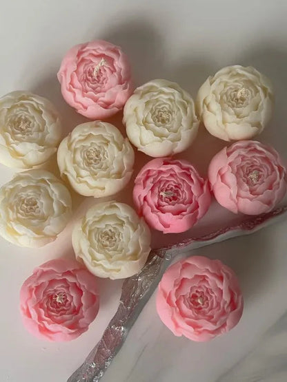 Peony Flower Scented Floating Candle Set – 4 pieces