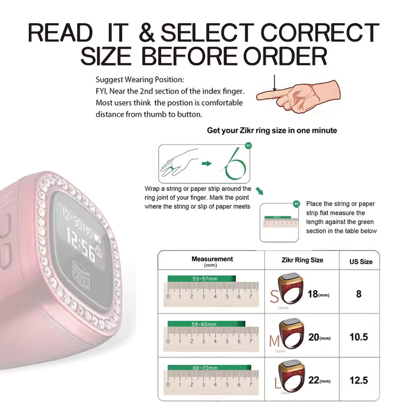 SXH5136 Smart Zikr Ring – Digital Tasbih with App Sync - My Store