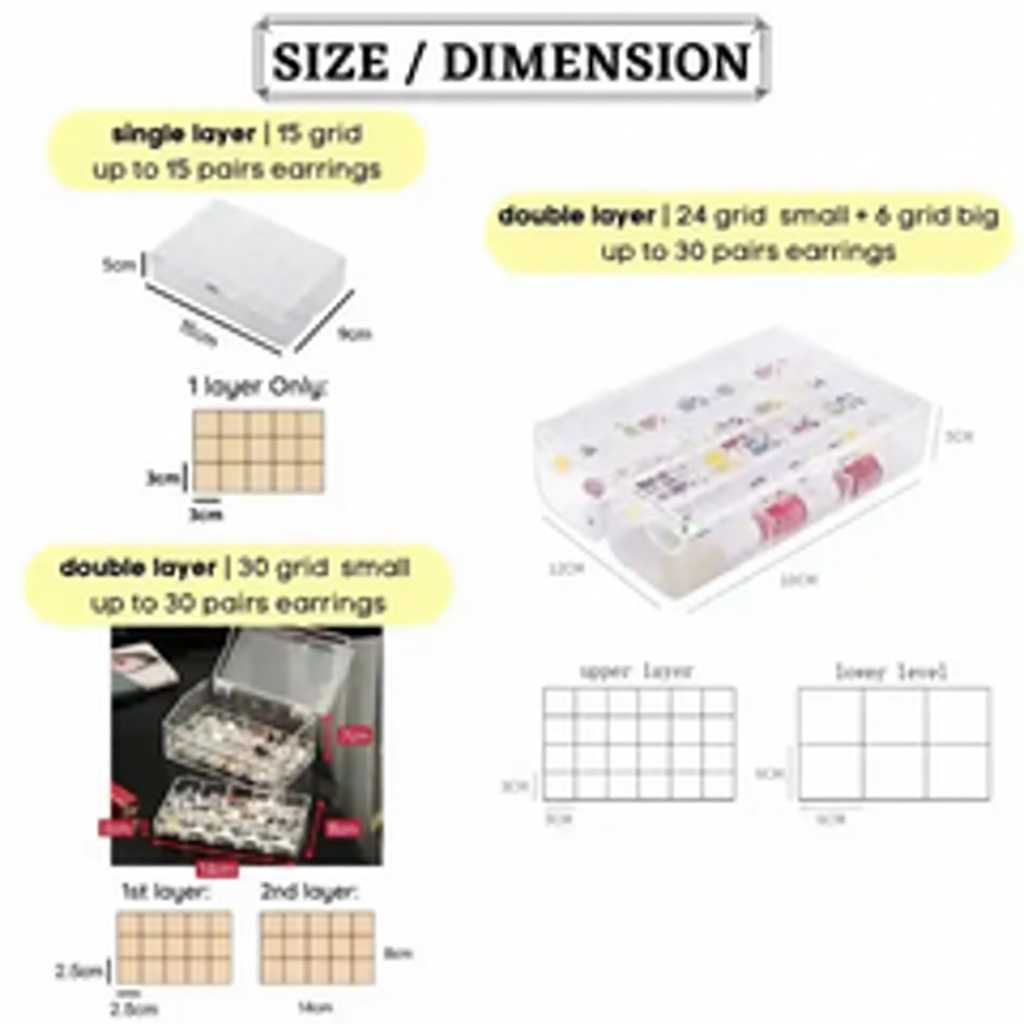 2-Layer Acrylic Jewelry Storage Box - My Store