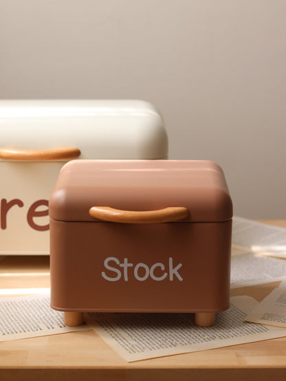 2-Piece Vintage Countertop Storage Set – Bread Box & Stock Organizer - My Store