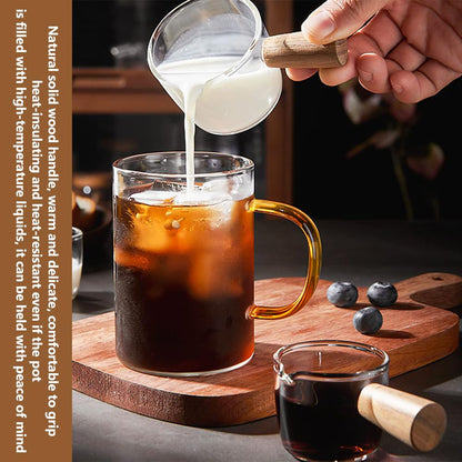 Danny Home High Borosilicate Glass Mini Milk / Espresso Cup with Wooden Handle