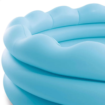 INTEX 66" x 18" Scalloped 3-Ring Inflatable Kids Swimming Pool
