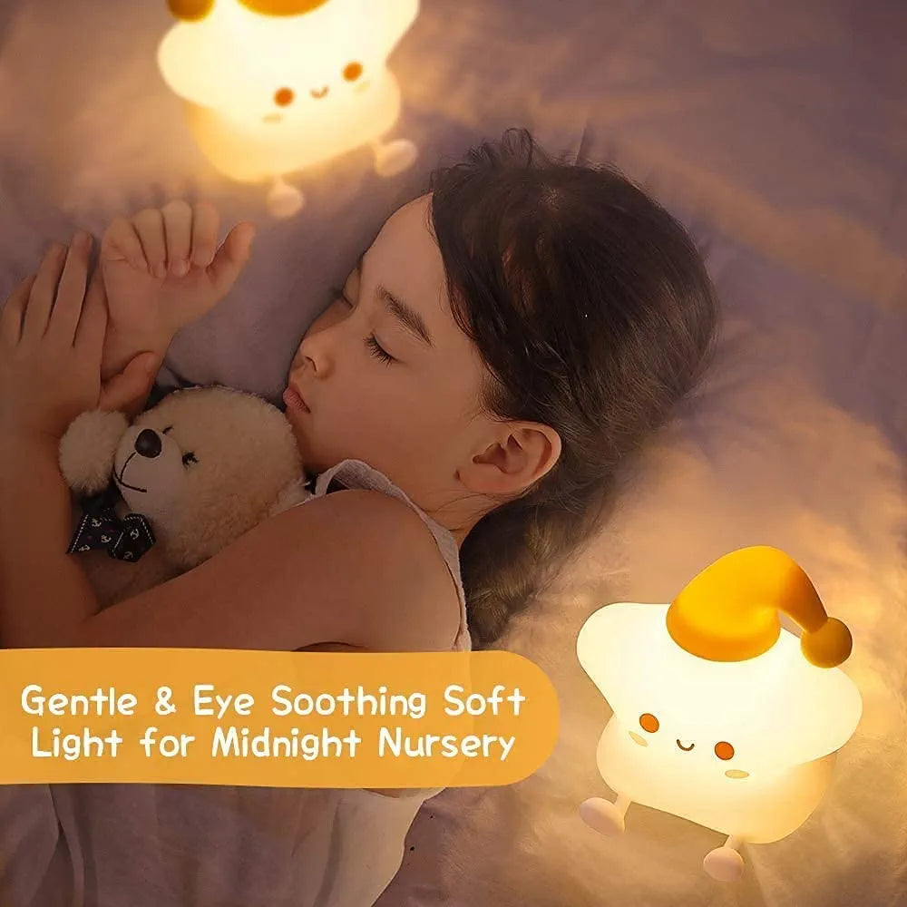 Cute Silicone Star Night Light – Rechargeable LED Lamp - My Store