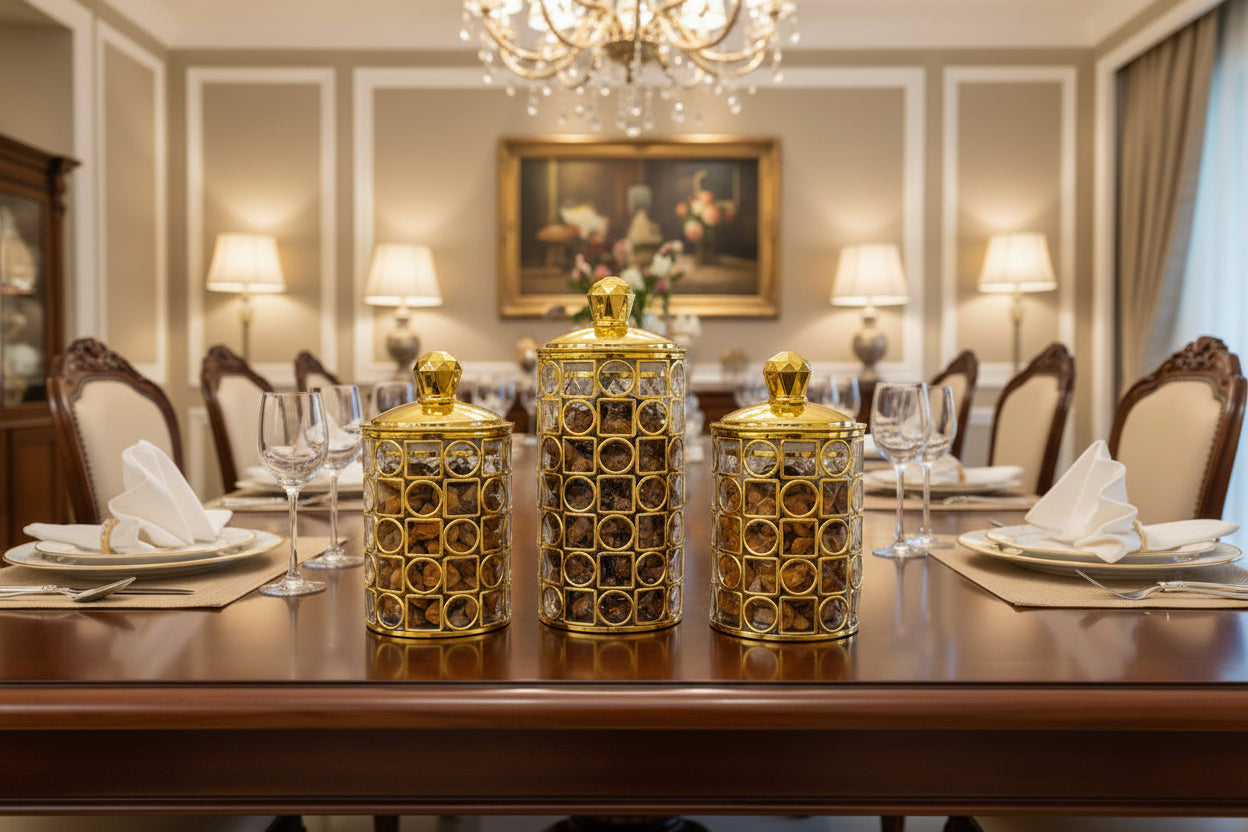 3-Piece Luxury Crystal-Style Airtight Storage Canister Set - My Store