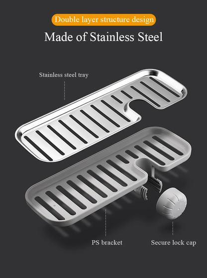 ECOCO Multi-Functional Faucet Drain Rack – Premium Stainless Steel Sink Organizer