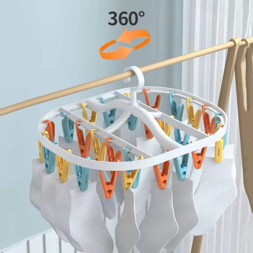 Multi-Clip Windproof Folding Drying Rack - My Store