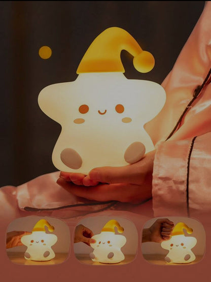 Cute Silicone Star Night Light – Rechargeable LED Lamp - My Store