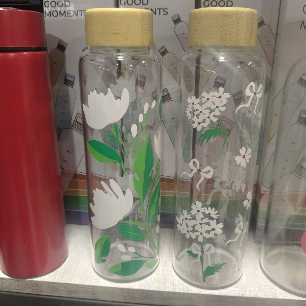 Borosilicate Glass Bottle with Bamboo Lid – 500ml