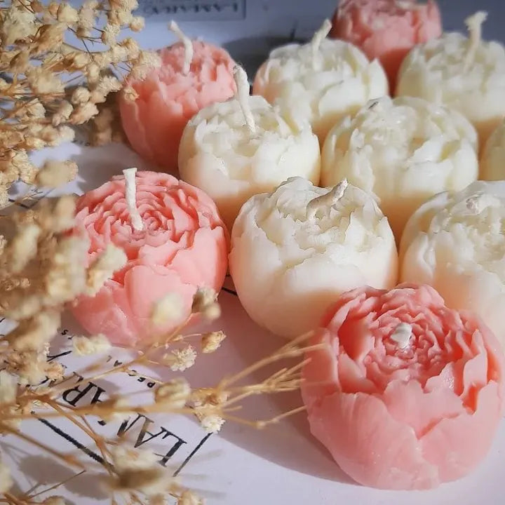 Peony Flower Scented Floating Candle Set – 4 pieces