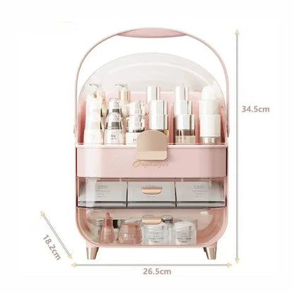 Luxury Cosmetic Organizer with Dust-Proof Cover & drawers