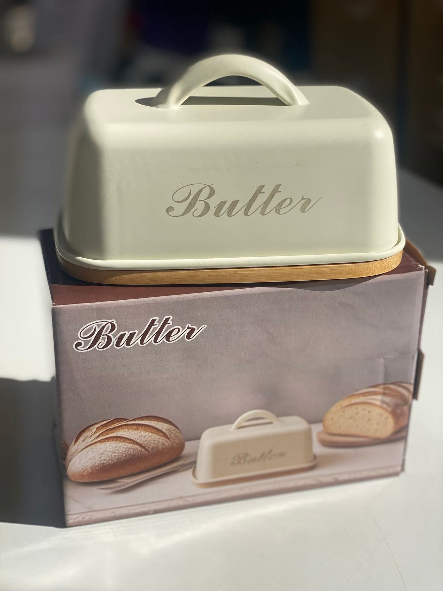 Butter Dish with Bamboo Base - My Store