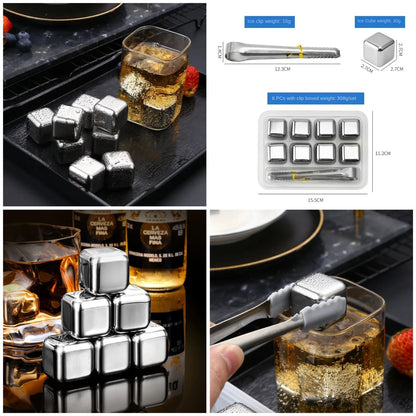 Reusable Stainless Steel Ice Cubes (Set of 8) - My Store
