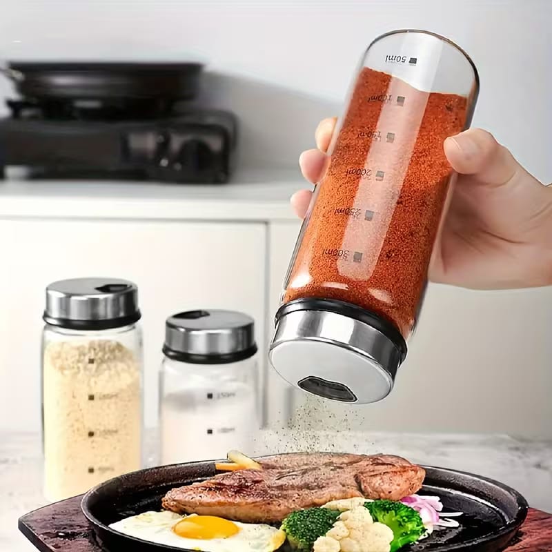 Danny Home™ 3-Piece Glass Spice Jar Set (150ml, 200ml & 300ml)