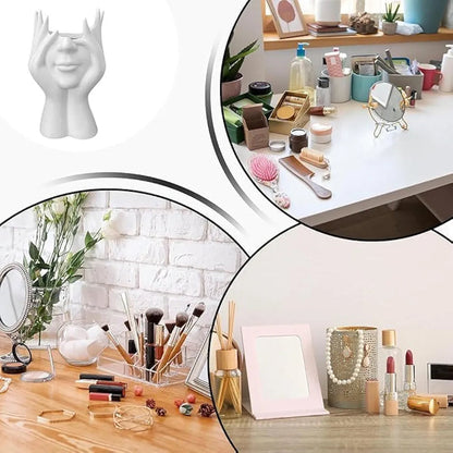 Abstract Human Face & Hands Storage Holder / Decorative Vase