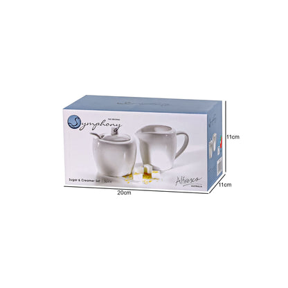 Symphony Alfresco Sugar & Creamer Set with Spoon – 3 Piece