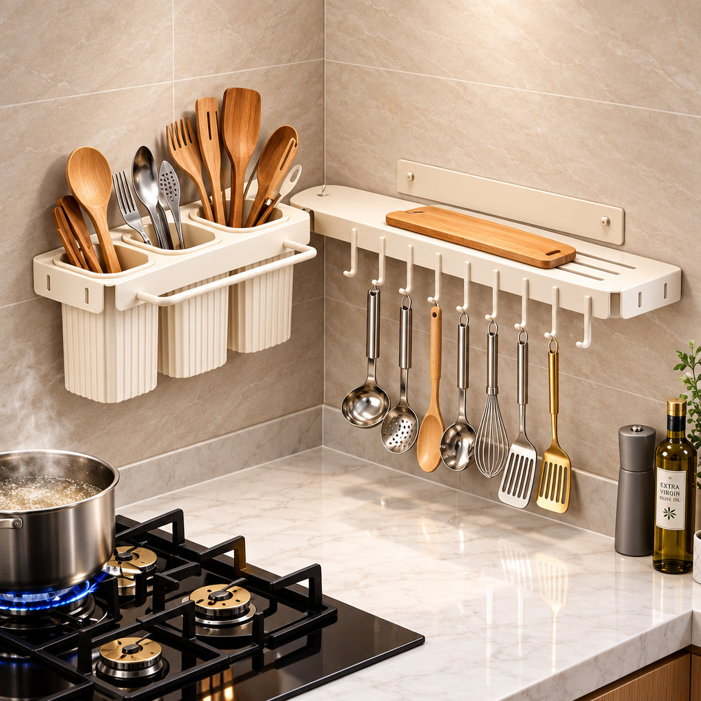 Rotatable Metal  Corner & Flat Wall Kitchen Organizer