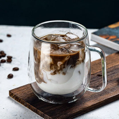 400ml Double Wall Heat-Resistant Glass Mug - My Store