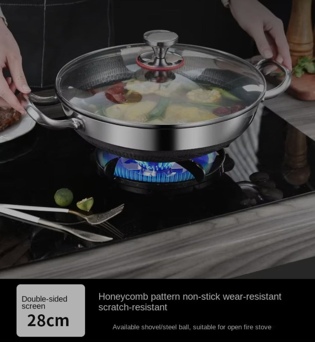 304 Stainless Steel Non-Stick Frying Pan / Soup Pot (24cm / 28cm)