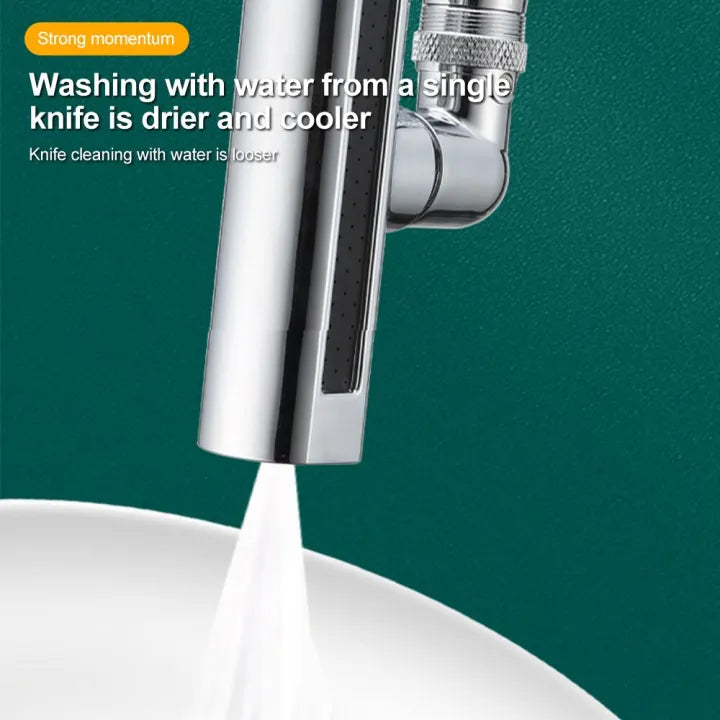 4-in-1 Waterfall Kitchen Faucet Extender – 360° Rotating Multi-Spray Tap Attachment
