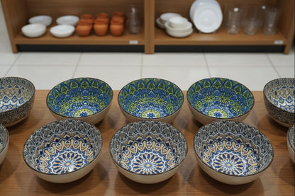 Japanese-Style Hand-Painted Ceramic Bowl Set (6 Pieces) - My Store