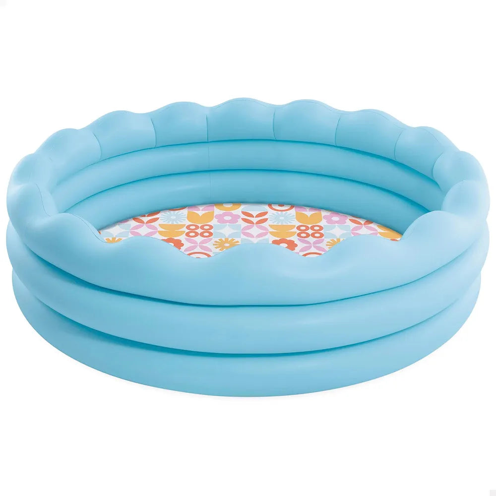 INTEX 66" x 18" Scalloped 3-Ring Inflatable Kids Swimming Pool