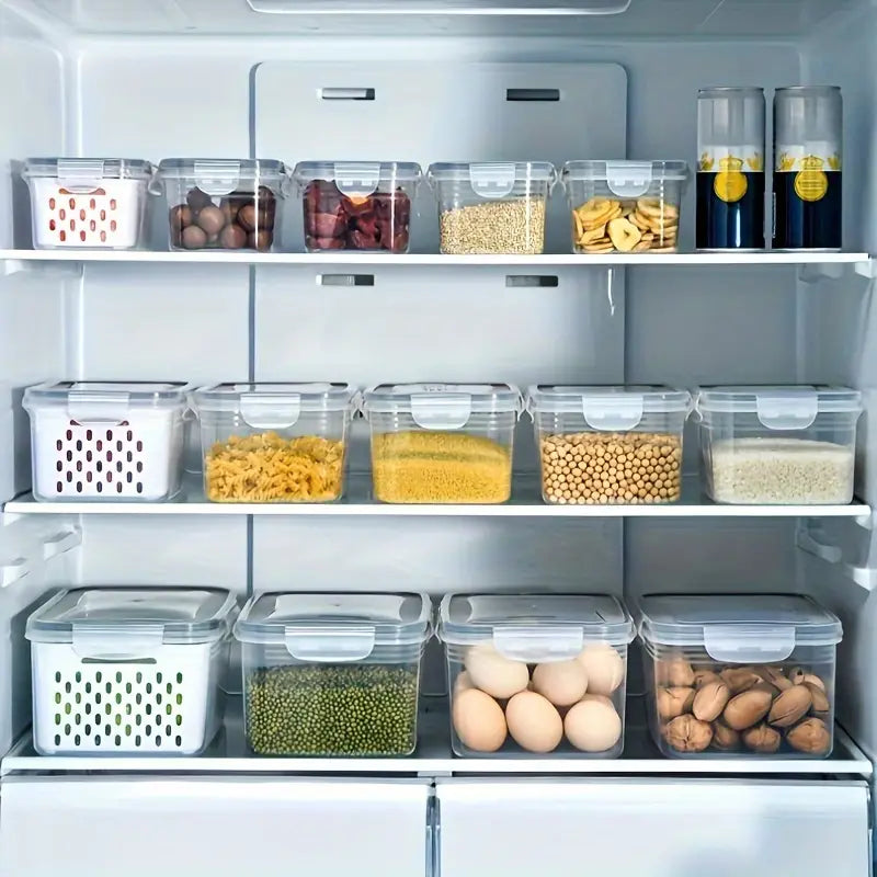3-Piece Fresh-Keeping Fridge Organizer Set with Drain Baskets - My Store