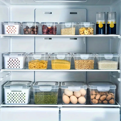 3-Piece Fresh-Keeping Fridge Organizer Set with Drain Baskets - My Store