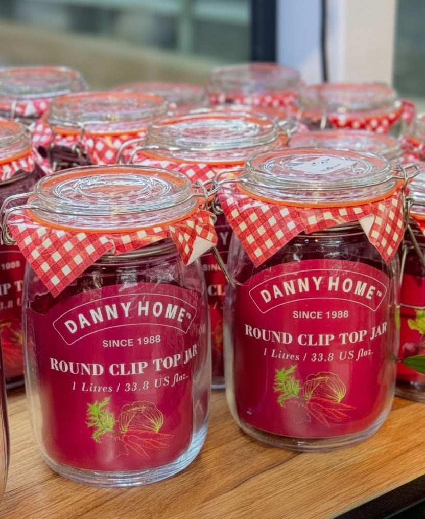 Danny Home Round Clip Top Glass Storage Jar Collection