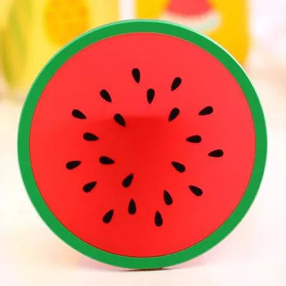 6pc Set Of Colorful Fruit Shaped Coasters Silicone Round Coaster Cup Drinks Holder Mat