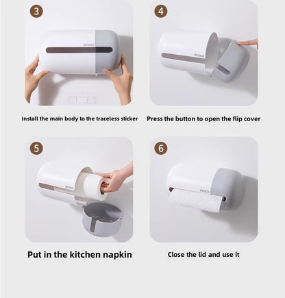 ECOCO Multi-Functional Wall-Mounted Tissue Box with Tissue inside - My Store
