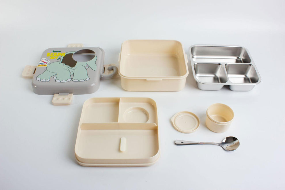 Super Elephant 3-Compartment Stainless Steel Lunch Box - My Store