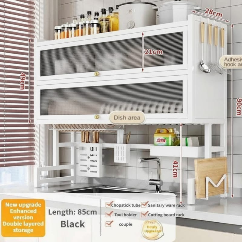 Premium Over-the-Sink Dish Drying Rack & Cabinet. - My Store