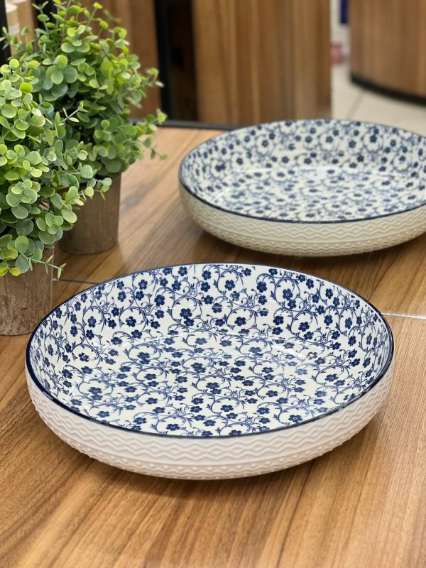 12" Blue Floral Porcelain Soup Plate – Danny Home - My Store
