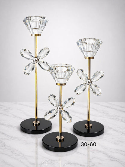 Crystal Bloom Luxe Candle Holder Set – 3 Piece - My Store
