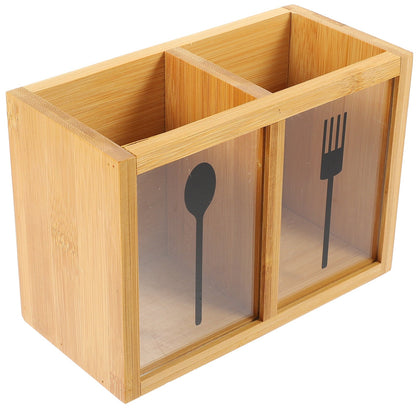 Bamboo Cutlery Holder Organizer - My Store