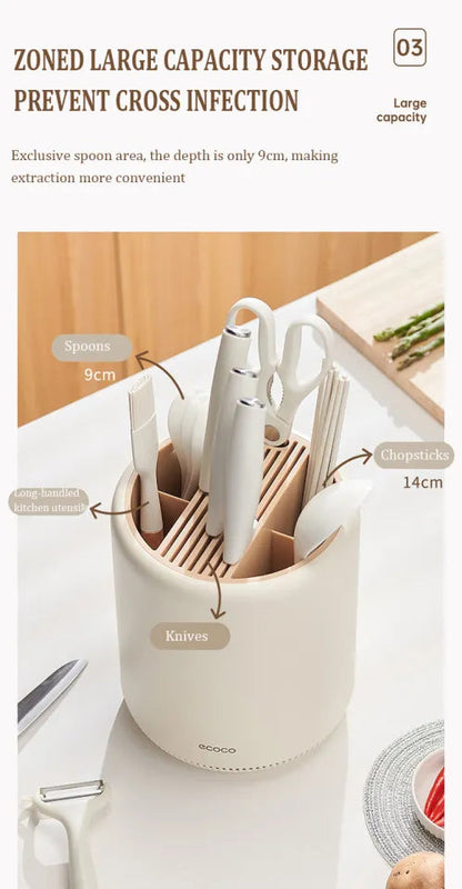 ECOCO 360° Rotatable Knife Holder & Cutlery Rack