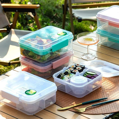 Portable Double-Layer Lunch Box with Handle