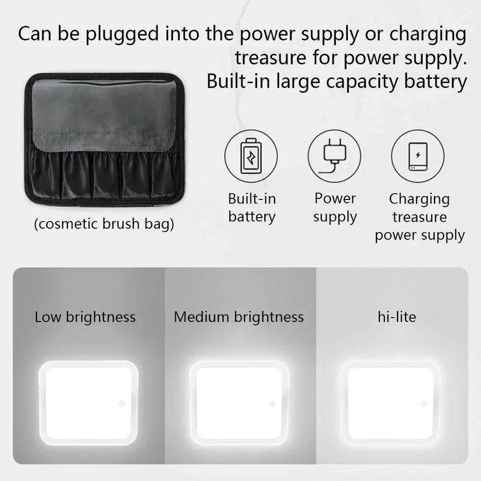 LED Smart Makeup Organizer & Travel Cosmetic Bag with LED Mirror