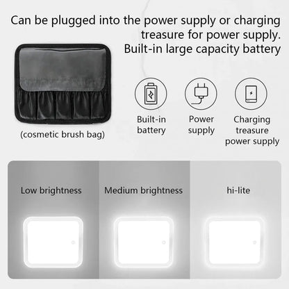 LED Smart Makeup Organizer & Travel Cosmetic Bag with LED Mirror