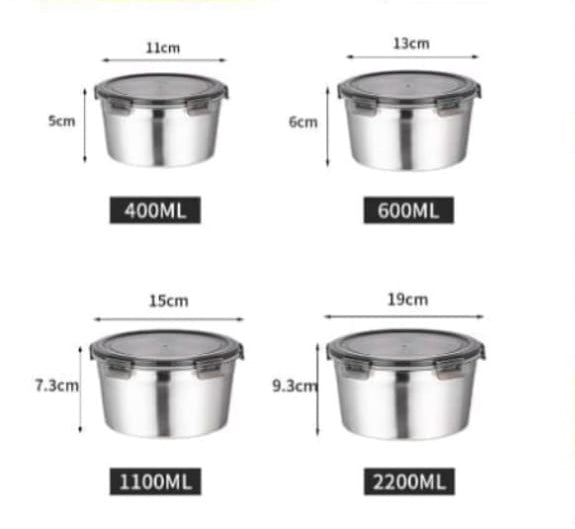 4-Piece Premium Stainless Steel Food Storage Set - My Store