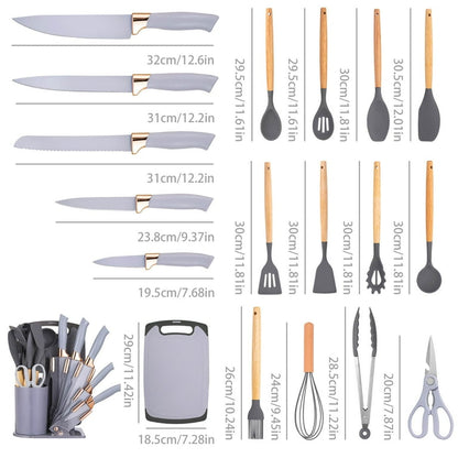 20-Piece Kitchen Utensils & Knife Set with Stand