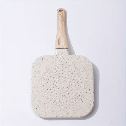 Premium Non-Stick Grill Frying Pan with Wooden Handle - My Store