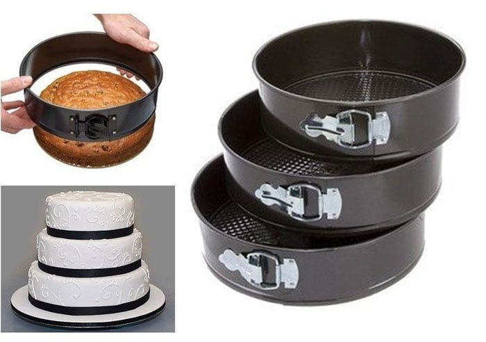 3-Piece Non-Stick Springform Cake Pan Set (20–24cm) - My Store