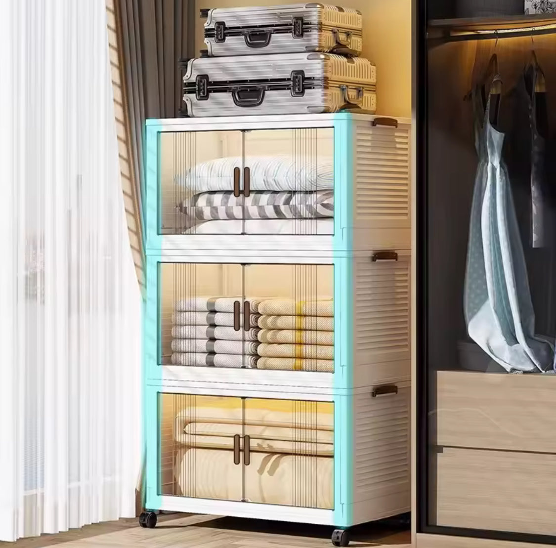 Heavy-Duty Foldable Storage Cabinet – Modular & Tool-Free Design