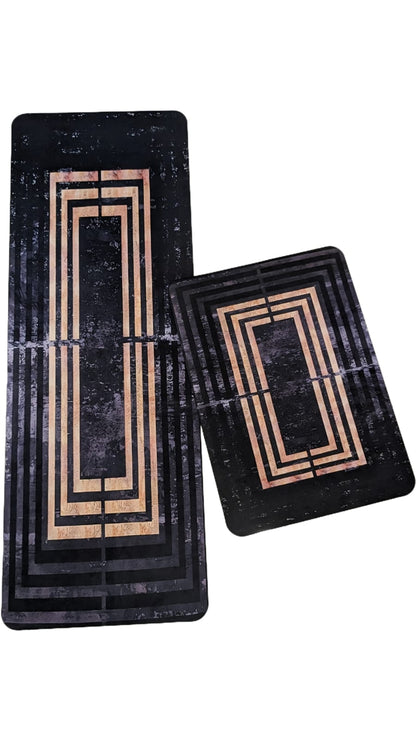 2-Piece Large Runner & Mat Set – Elegant Napa Leather Finish with Anti-Slip Base - My Store