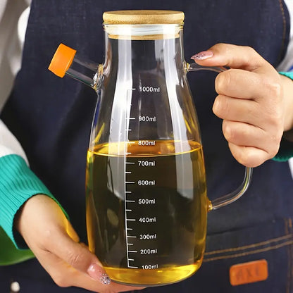1pc Glass Oil Dispenser with Measurement Markings – 1000ml - My Store