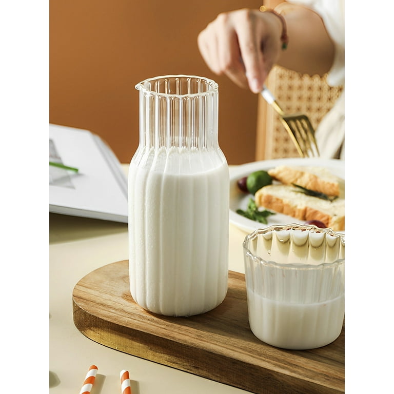 Ribbed Bedside Water Carafe & Glass Set – 600ml