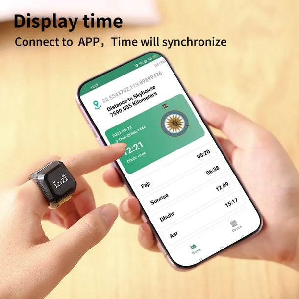 Smart Tasbeeh Ring (20mm) – Digital Zikr Counter with Prayer Reminders - My Store
